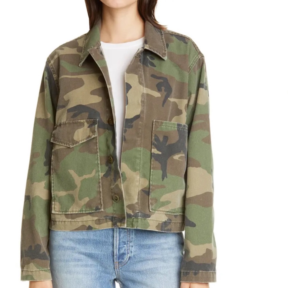 Jane Camouflage Denim Utility Jacket